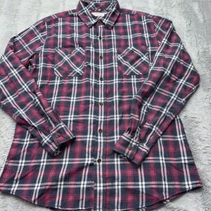 Weatherproof Plaid Long Sleeve  Flannel Button Up Shirt size L